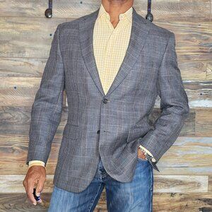 Jos. A. Bank Signature Collection Tailored Fit Wool Silk Linen Jacket Blazer 40R